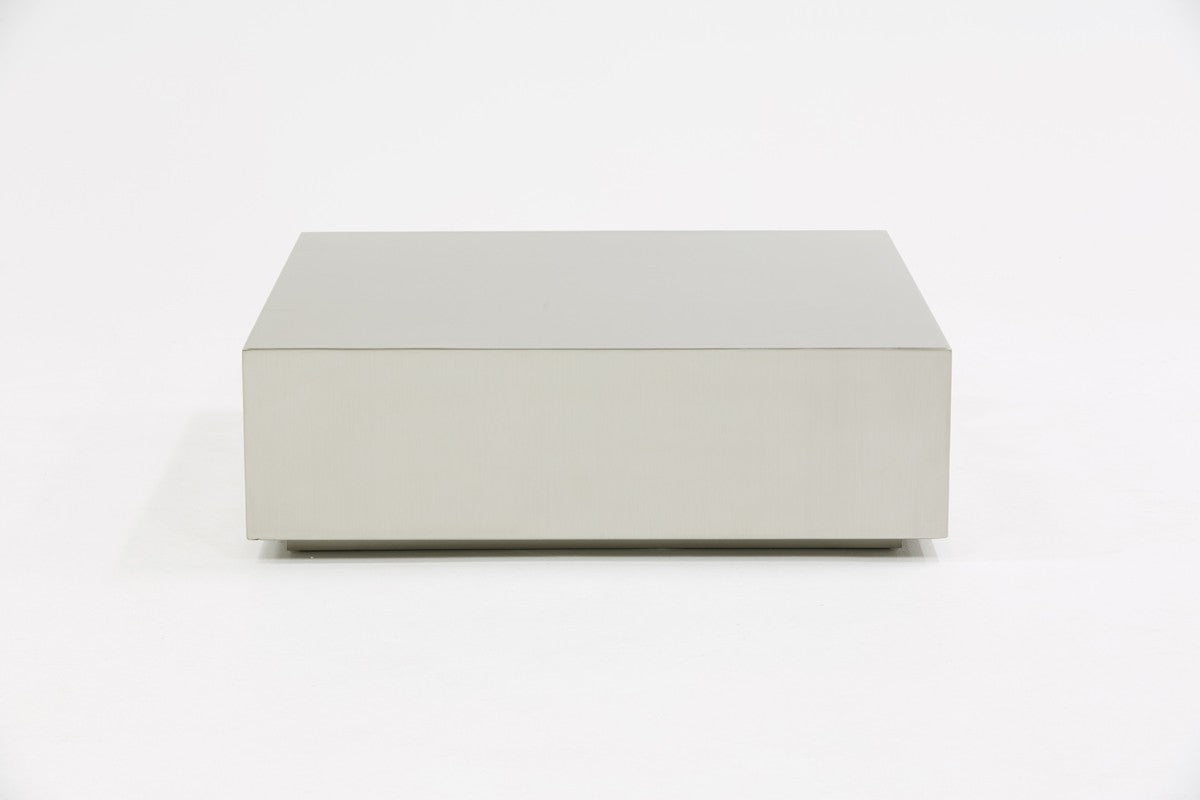 Antu Modern Brushed Stainless Steel Coffee Table