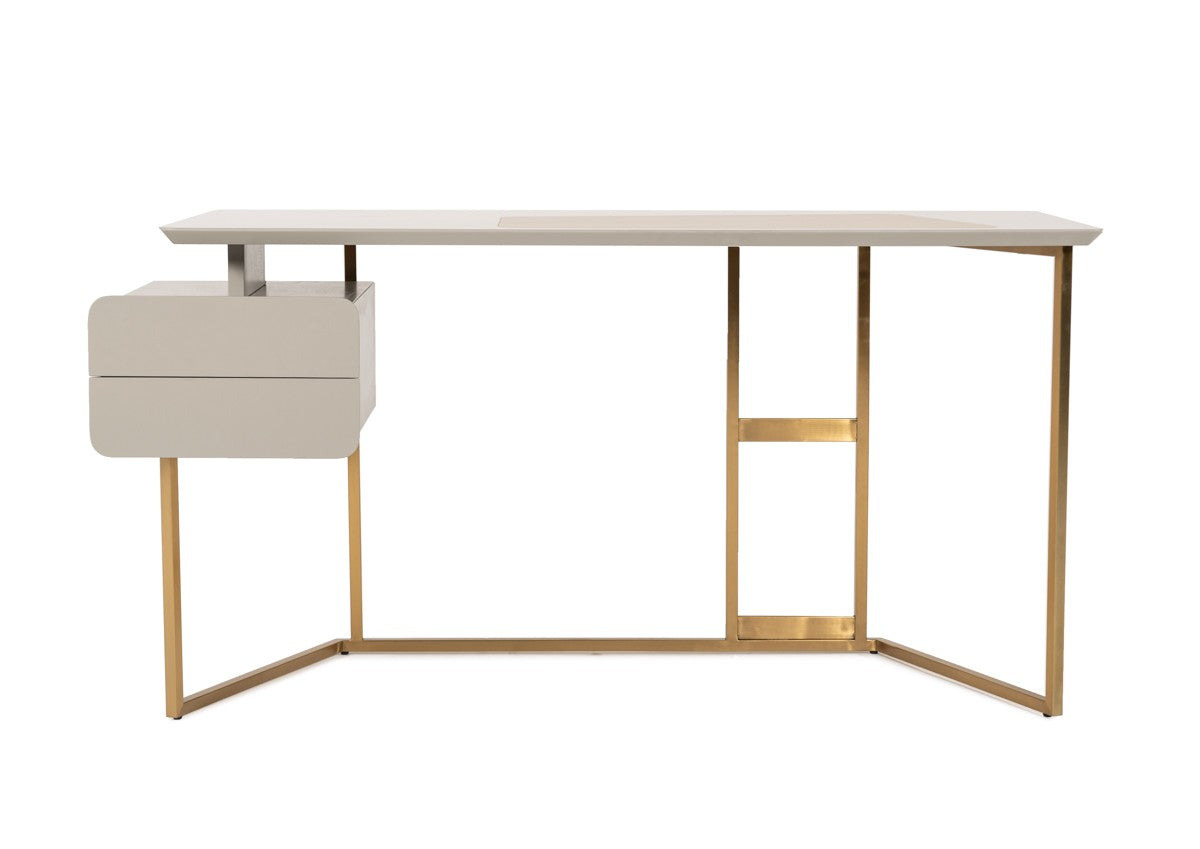 Dermen Modern Grey & Bronze Desk