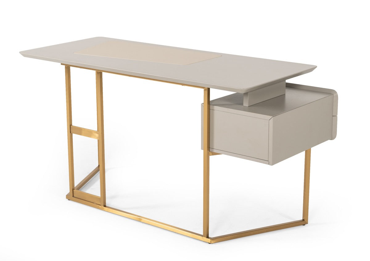 Dermen Modern Grey & Bronze Desk