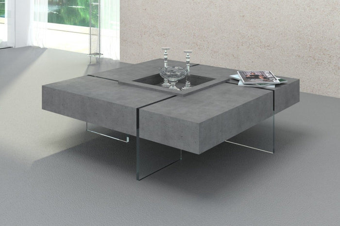 Suzu Modern Faux Concrete Floating Coffee Table
