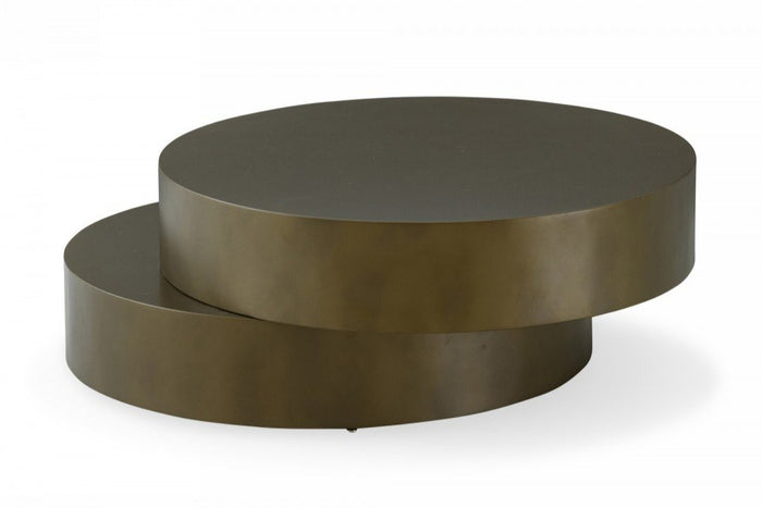 Grast Glam Brushed Bronze Metallic Coffee Table