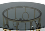 Bullock Smoked Glass & Champagne Gold Dining Table