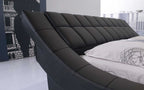 Verdandi Curved Modern Leather Platform Bed