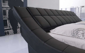 Verdandi Curved Modern Leather Platform Bed