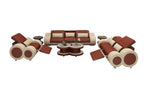 Aetius Modern Leather Sofa Set with Footrest