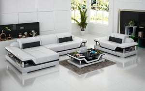 Taliya Mini Modern Leather Sectional with Chaise