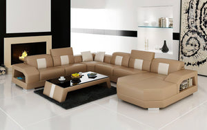 Bozeman Leather Sectional with Shape Chaise