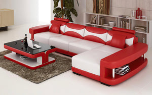 Critika Modern Leather Sectional with Chaise