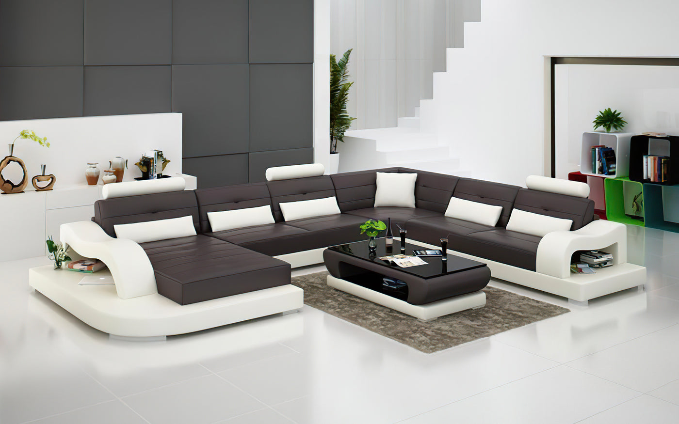 Nebula Modern U-Shape Leather Sectional – Jubilee Furniture
