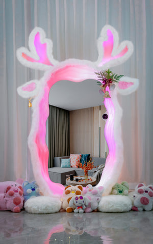 Futuristic White Deer Mirror