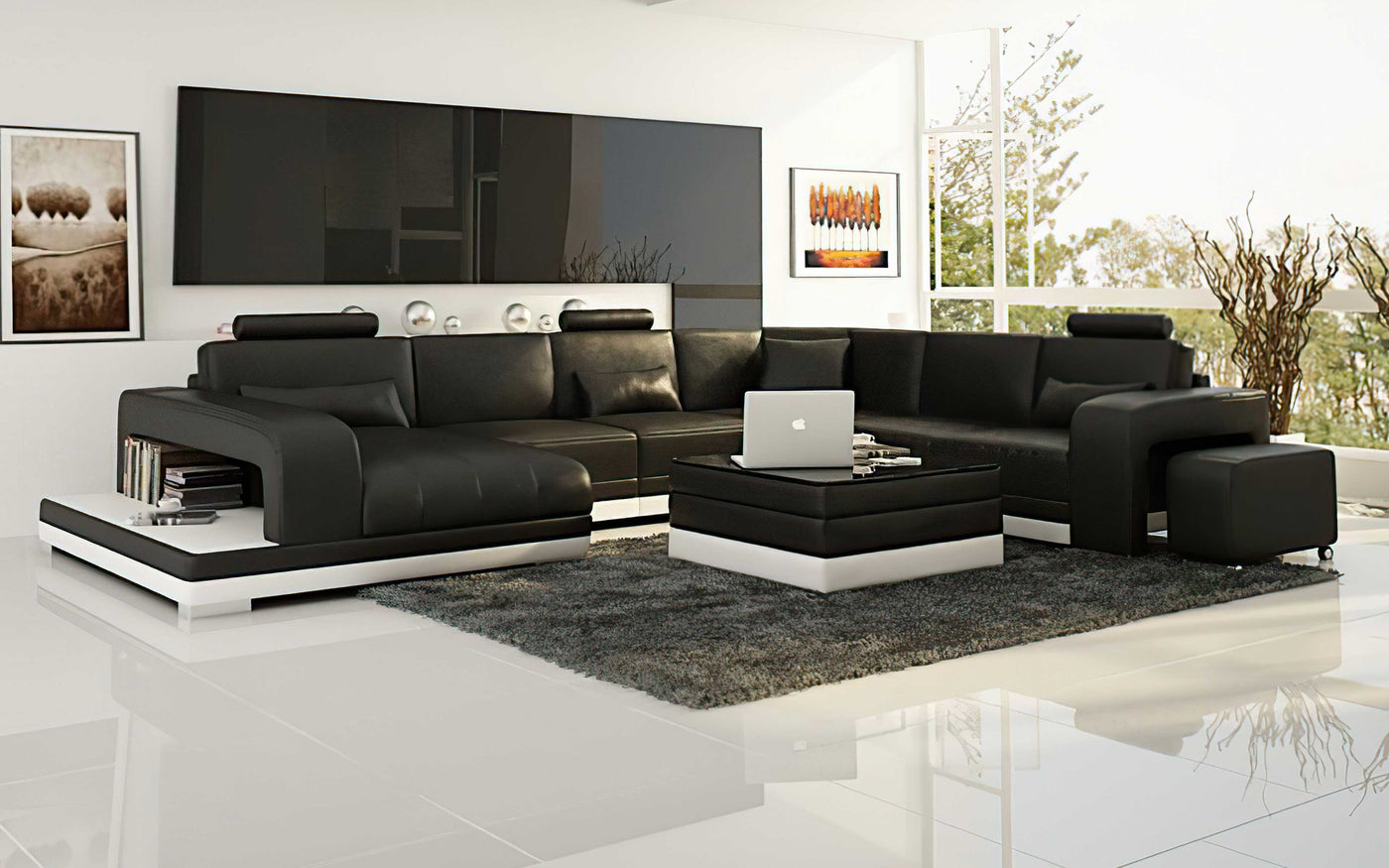 Heather Modern U-Shape Leather Sectional – Jubilee Furniture