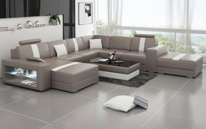 Hemet Leather Sectional with Chaise
