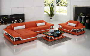 Taliya Mini Modern Leather Sectional with Chaise