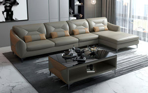 Bysic Small Leather Sectional with Chaise