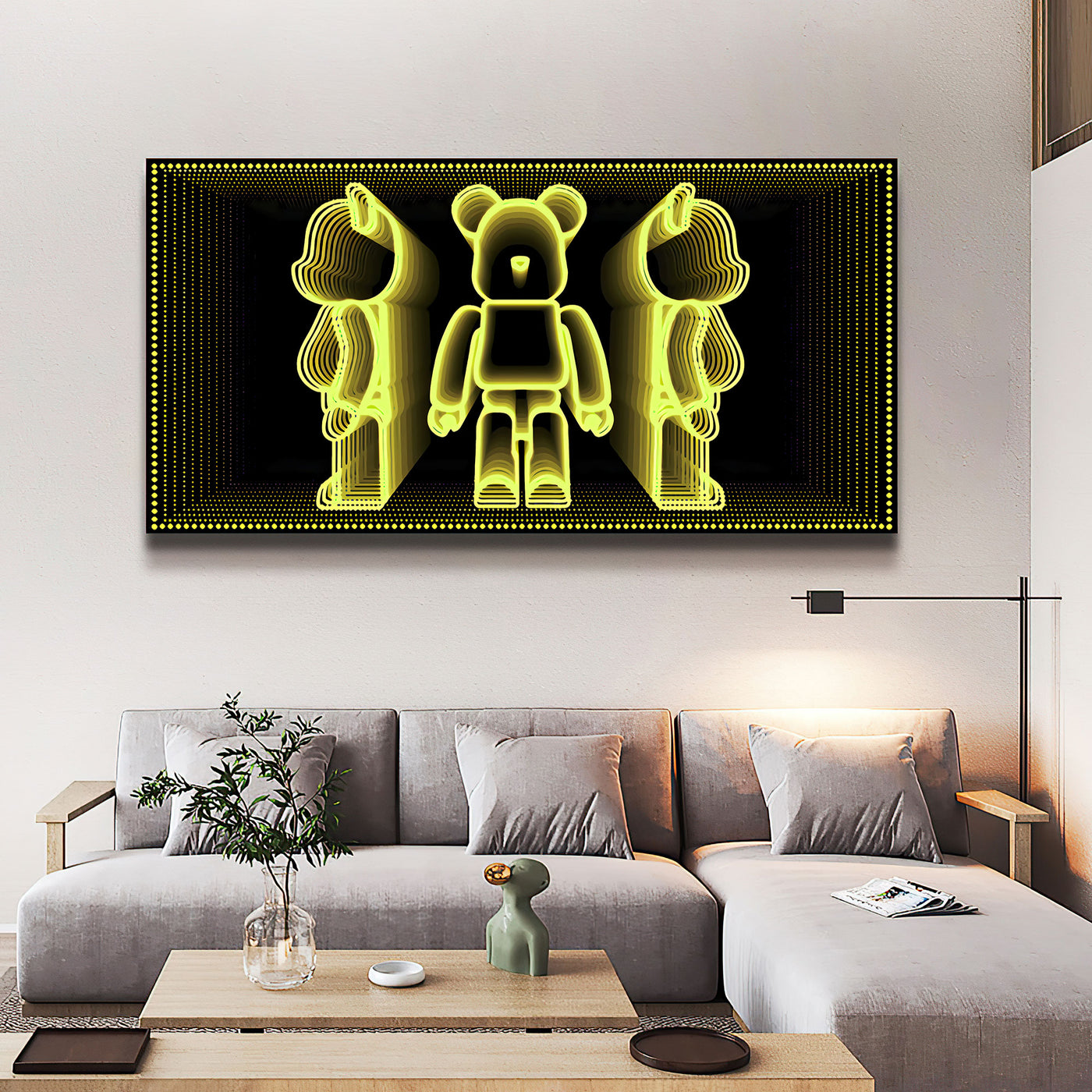Futuristic Wall Art Yellow LED Bearbrick – Jubilee Furniture