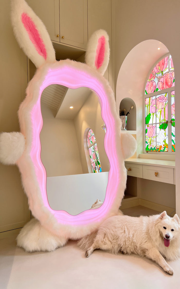 Futuristic White Rabbit Mirror