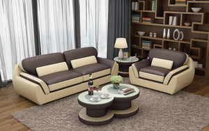 Atlas Modern Leather Sofa Set