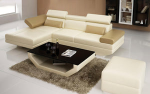 Merdell Mini Modern Leather Sectional with Chaise