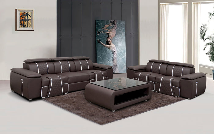 Uli Leather Sofa + Loveseat +Coffee Table