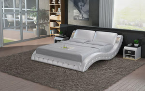 Deskins Modern Tufted Leather Bed