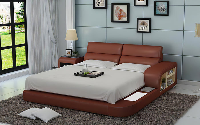 Jodi Leather Bed With Storage