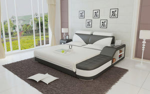 Indira Leather Bed With Storage