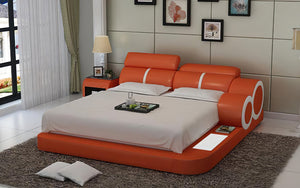 Soleia Leather Bed With Adjustable Headrest