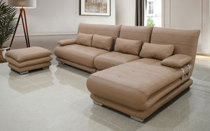 Montgomery Leather Sectional with Ottoman
