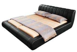 Faruk Black Leather Bed