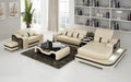 Bayard Leather Sectional With Ottoman