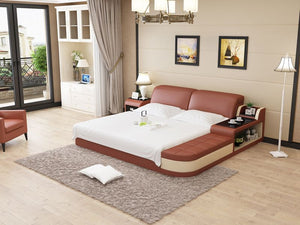 Brown and Beige Bed