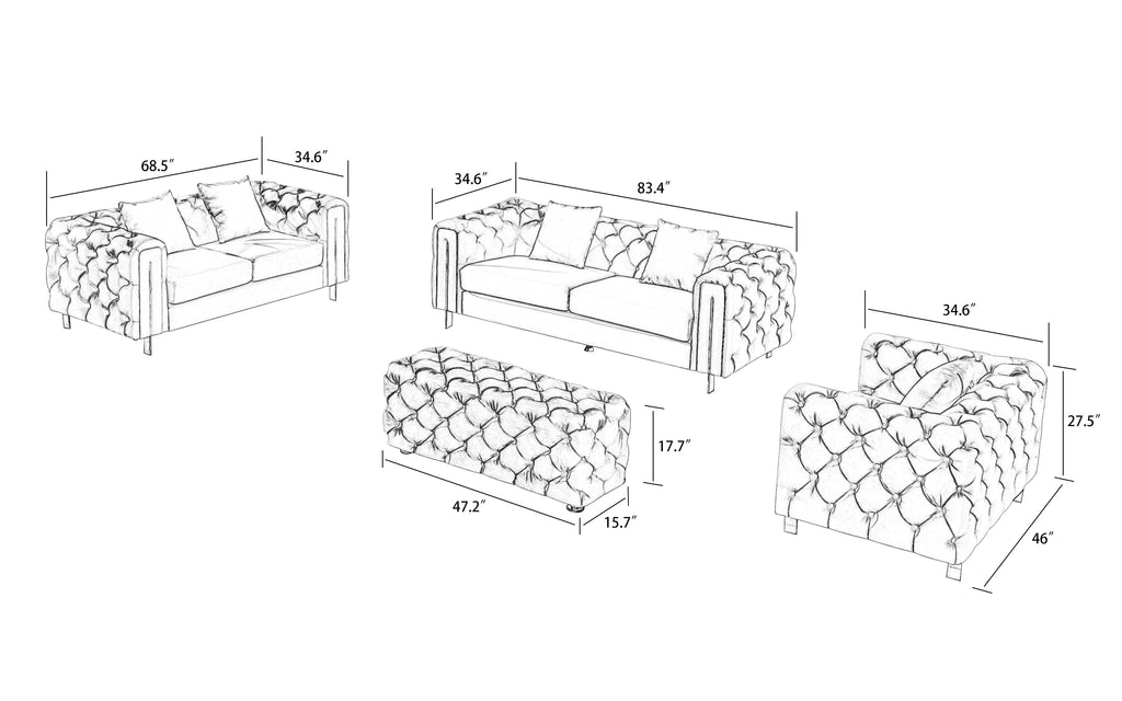 Mayulay Tufted Sofa Set