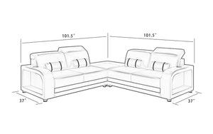 Ronan Modern Sectional with LED, Layout. Jubilee Furniture
