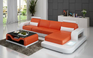 Tara Small Modern Leather Sectional