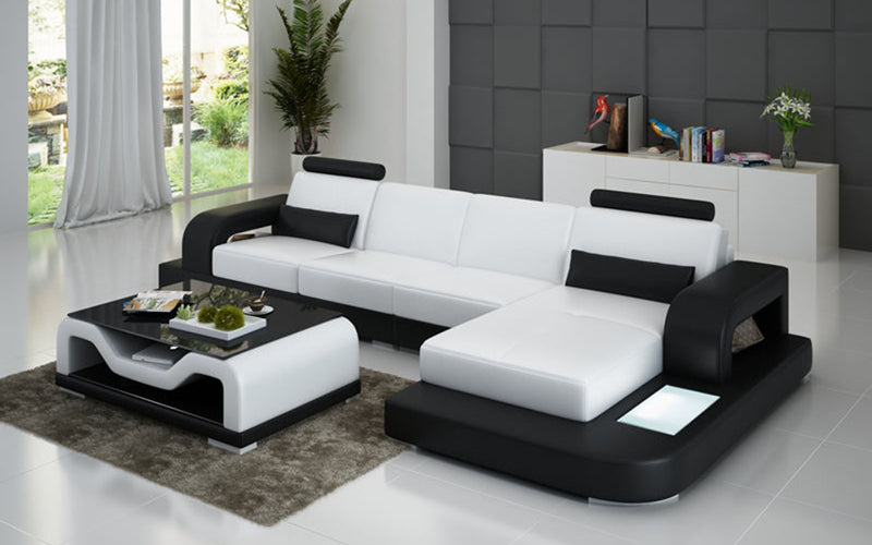 Tara Small Modern Leather Sectional – Jubilee Furniture