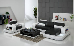 Tara Mini Modern Leather Sectional with Chaise