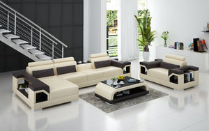 Talos Small Modern Leather Sectional with Armrest Chair