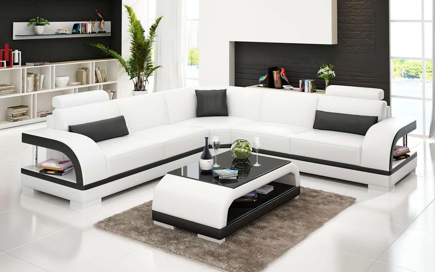 Nexso Modern Leather Sectional – Jubilee Furniture