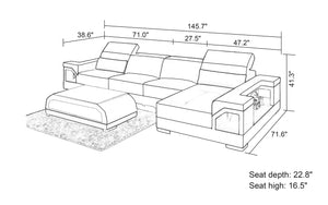 Edwin Small Modern Leather Sectional
