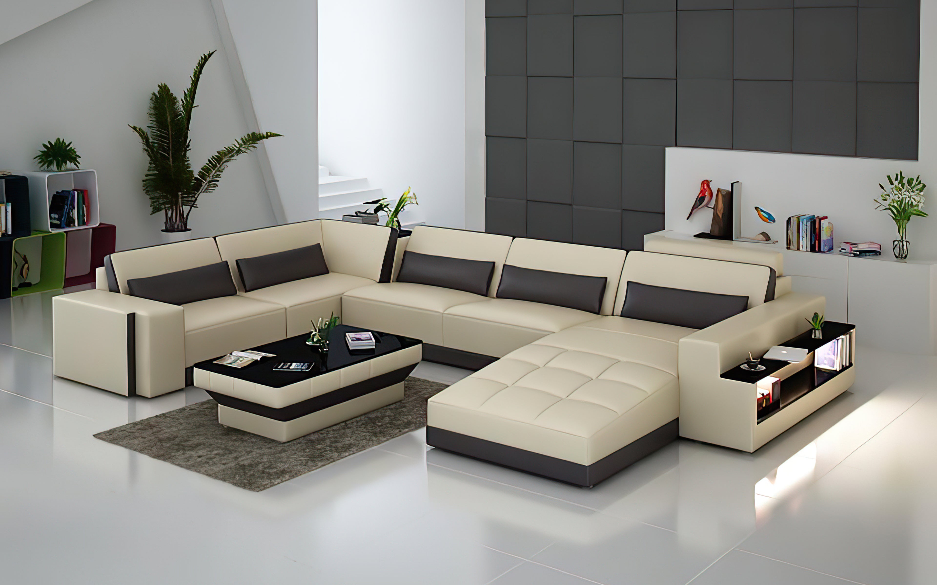 Silian Modern U-Shape Leather Sectional
