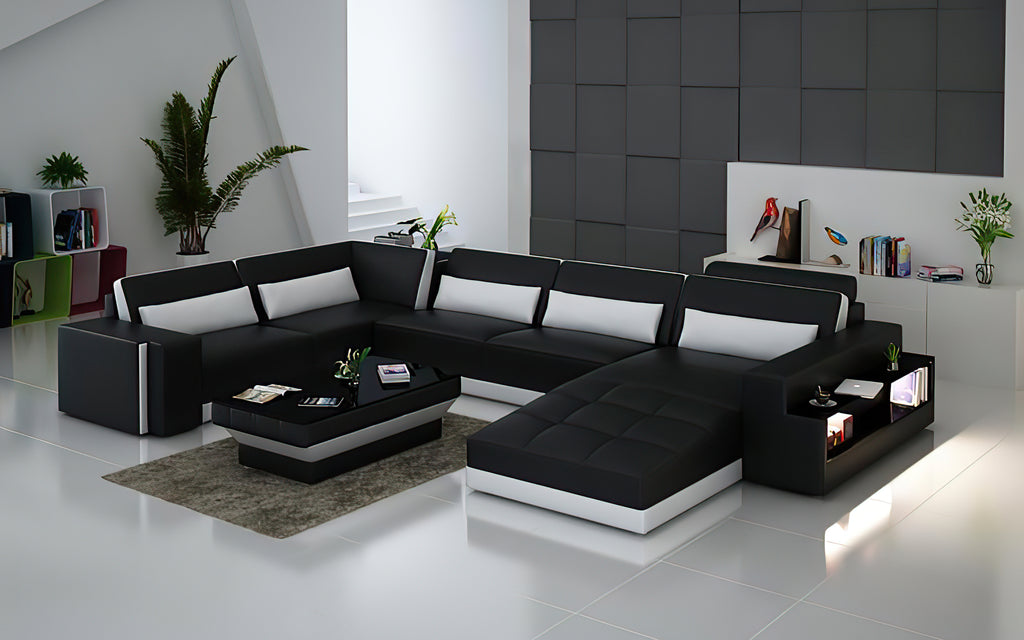 Silian Modern U-Shape Leather Sectional