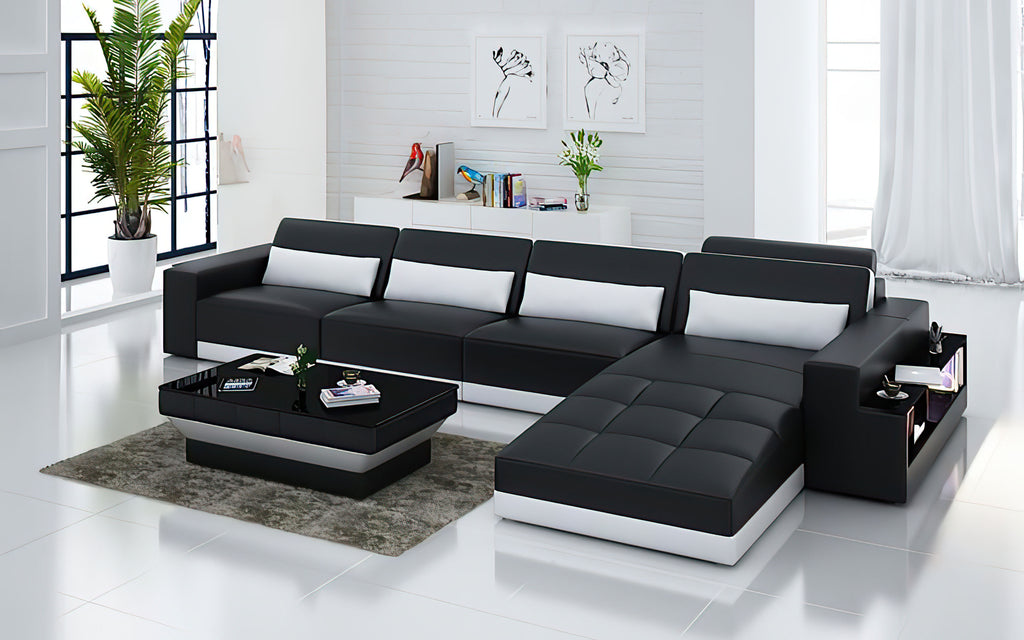 Silian Small Modern Leather Sectional