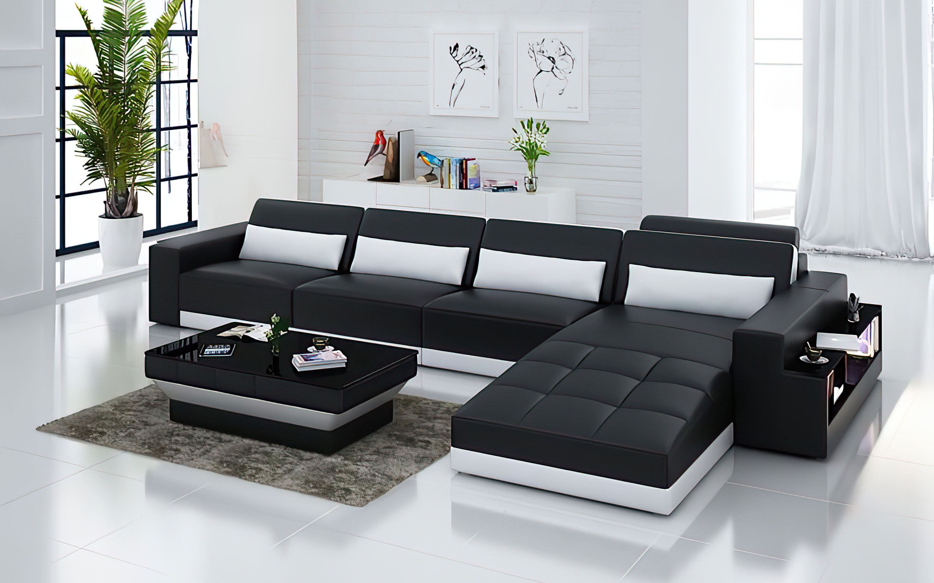 Silian Small Modern Leather Sectional