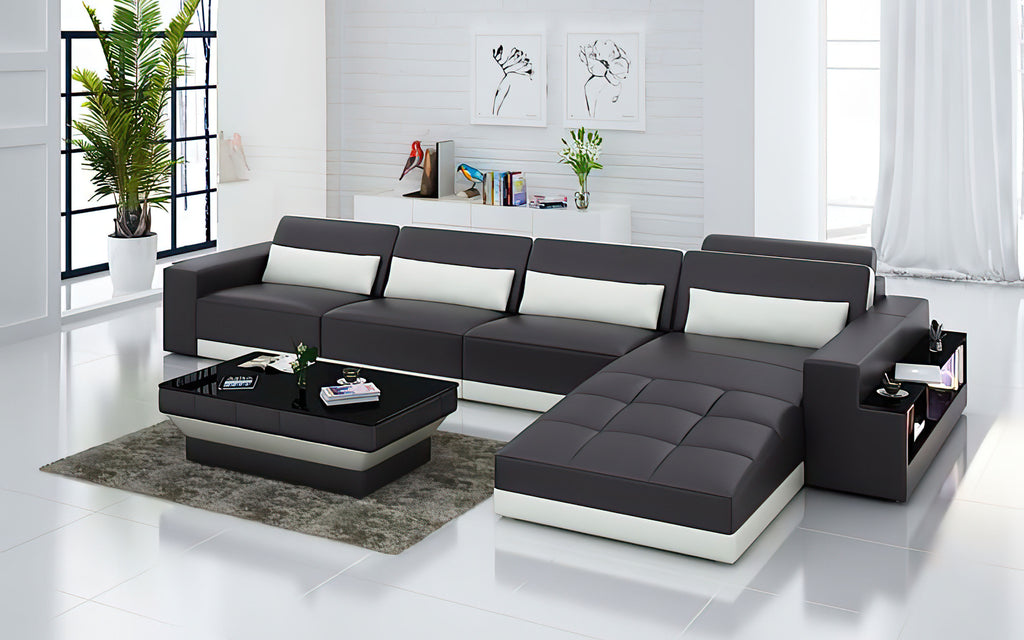 Silian Small Modern Leather Sectional