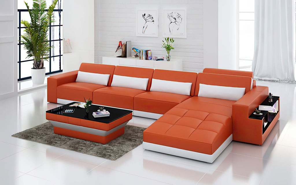 Silian Small Modern Leather Sectional
