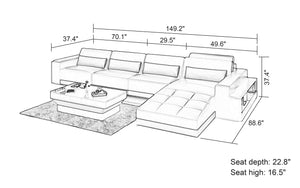 Silian Small Modern Leather Sectional