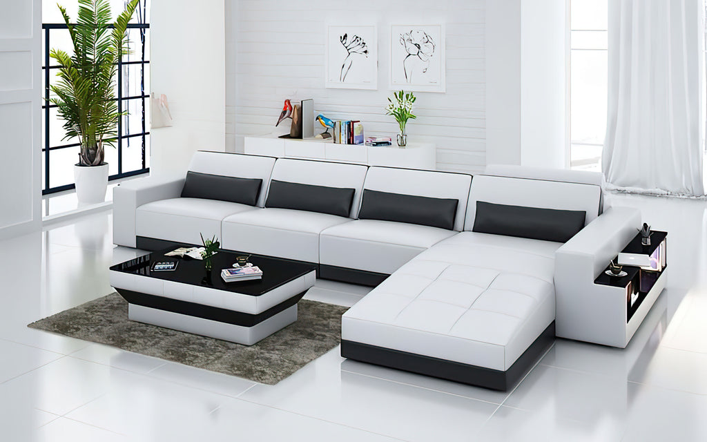 Silian Small Modern Leather Sectional