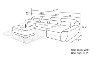 Semira Small Modern Leather Sectional