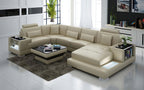 Giana Modern U-Shape Leather Sectional
