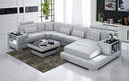 Giana Modern U-Shape Leather Sectional